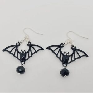 Gothic Bat Dangle Earrings